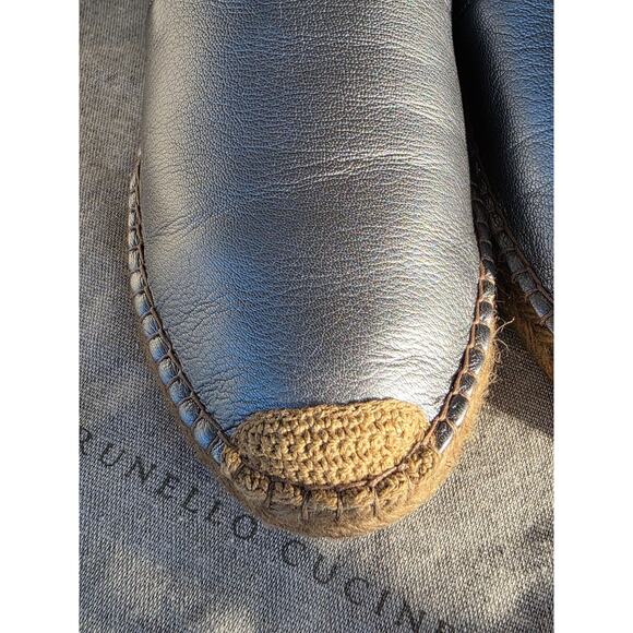 Brunello Cucinelli Womens Sky Blue Espadrille Flats Leather Size US 9.5 EU 40 - Picture 16 of 16